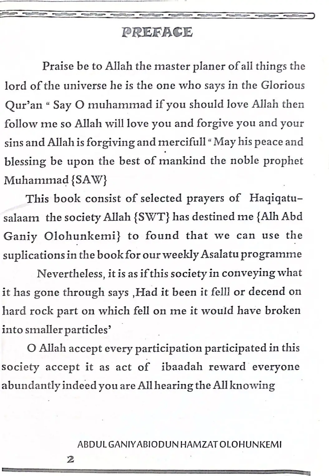 HAQSLAM Prayer Book, page 1 of 73
